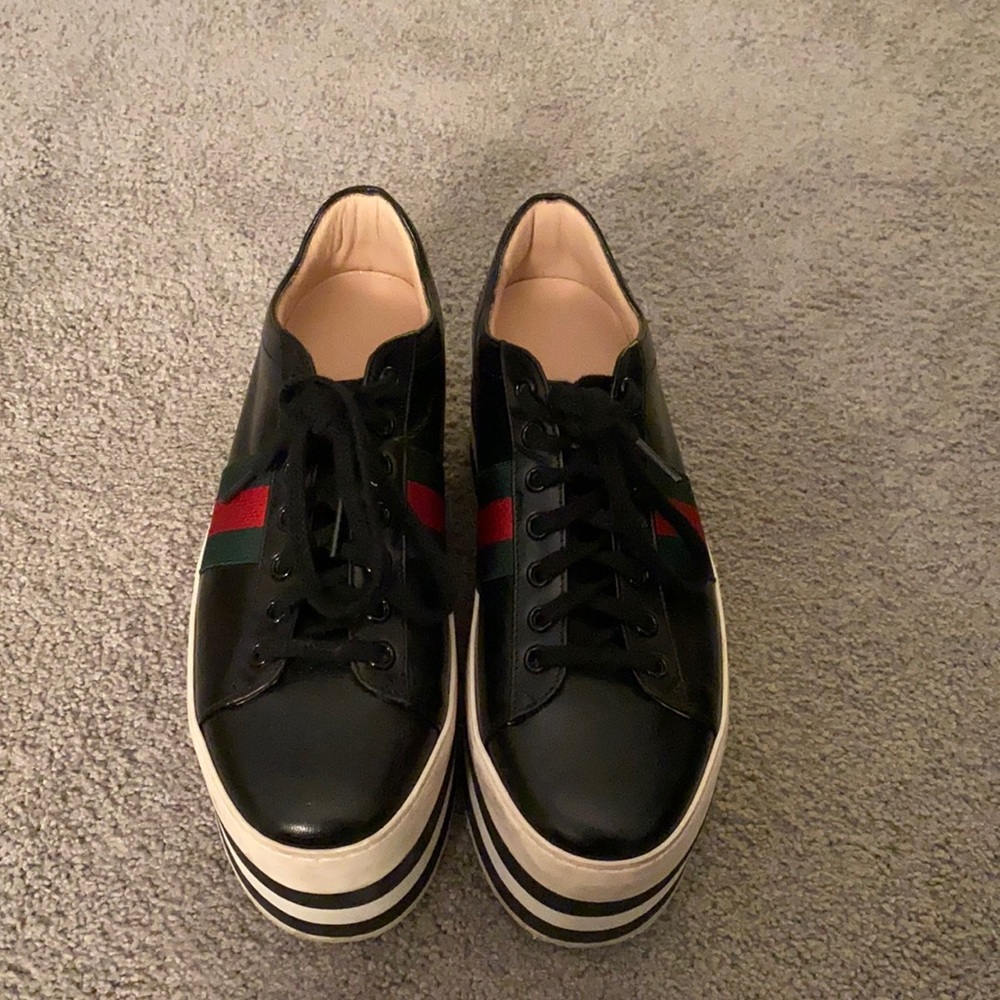 Gucci size 38.5 Platform Sneakers Black